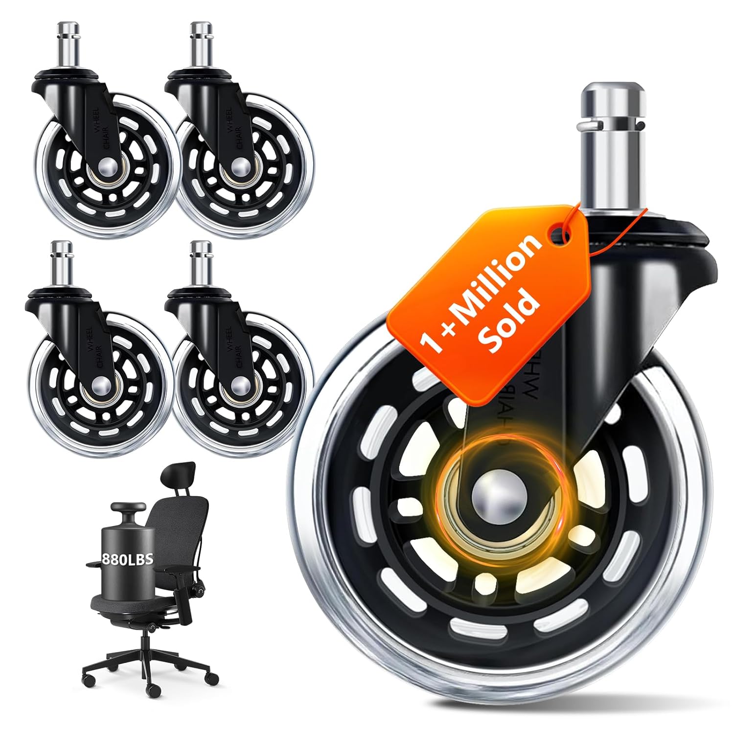 Office Furniture Solutions - Set di 5 ruote per sedia