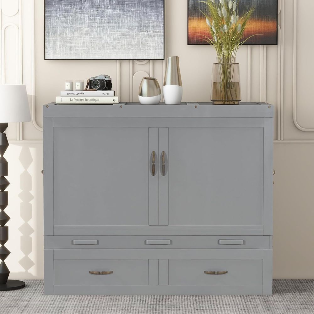 Office Storage Cabinet - Letto a scomparsa matrimoniale a parete,