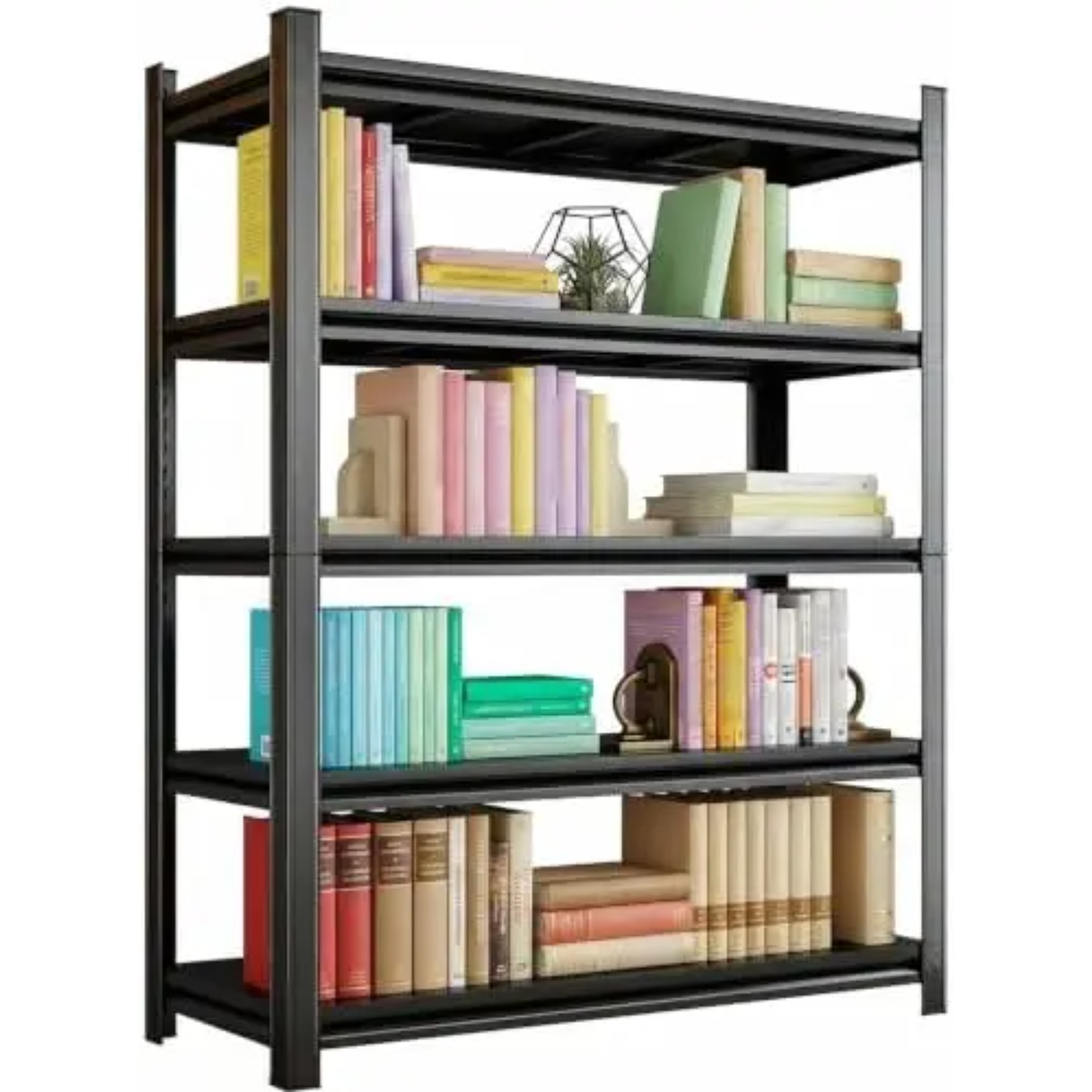 Bookshelf 5 Tier - Libreria a 5 Ripiani Resistente, Scaffale