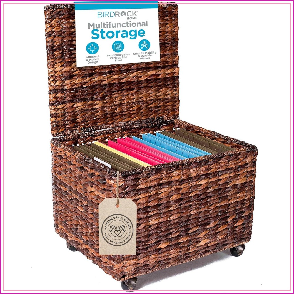 Office Storage Cabinet - Mobiletto Portadocumenti Intrecciato a Mano con