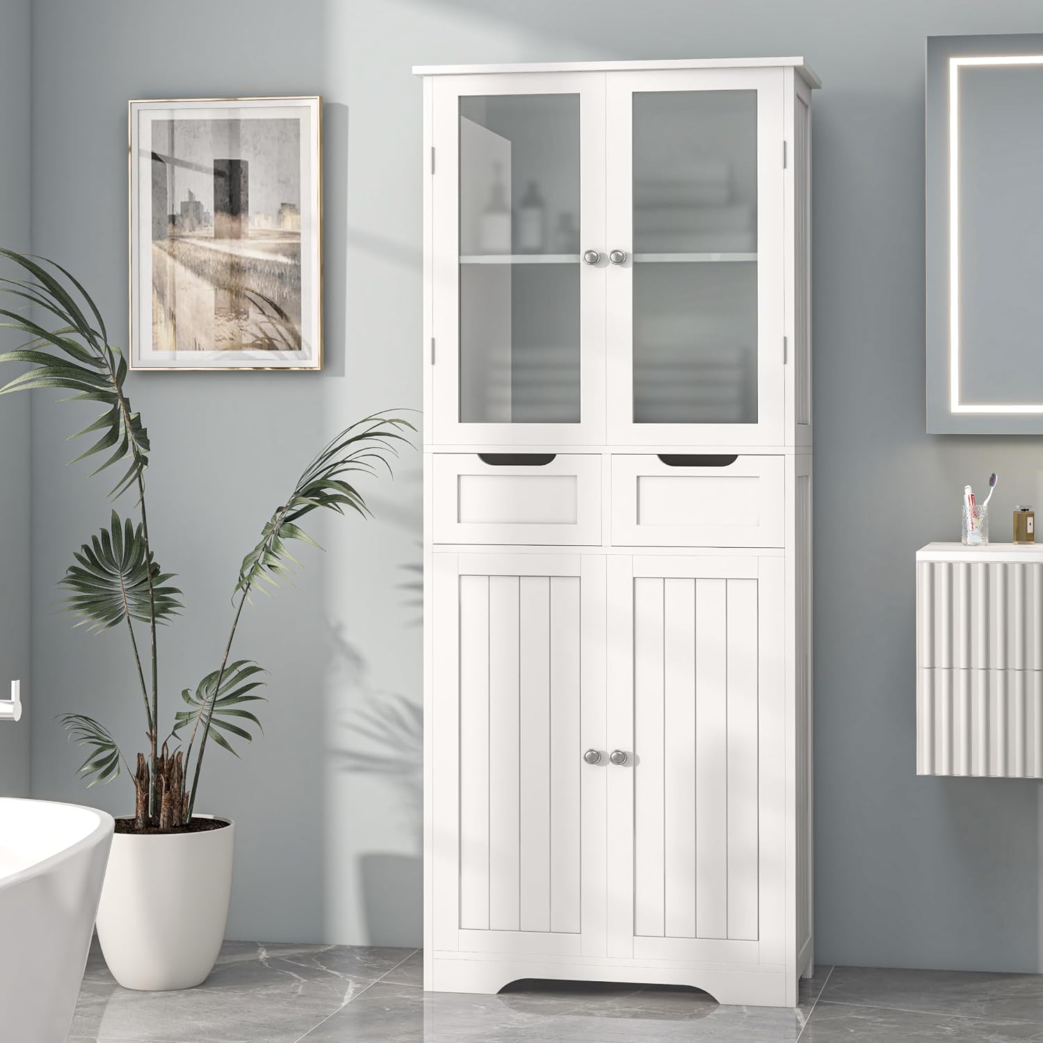 Office Storage Cabinet - Mobiletto Alto da Bagno Autoportante con