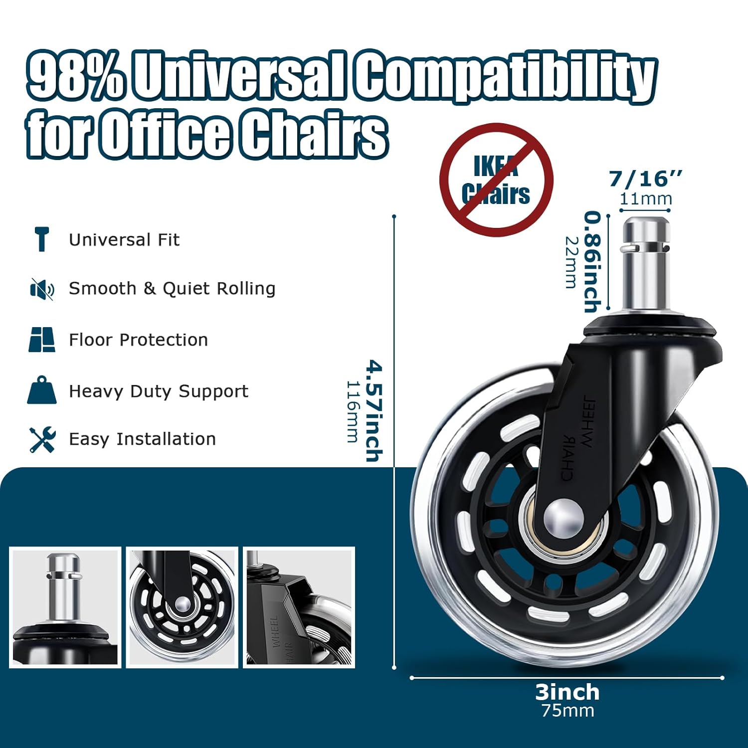 Set di 5 ruote per sedia da uf - Office Furniture Solutions recensione e prezzo