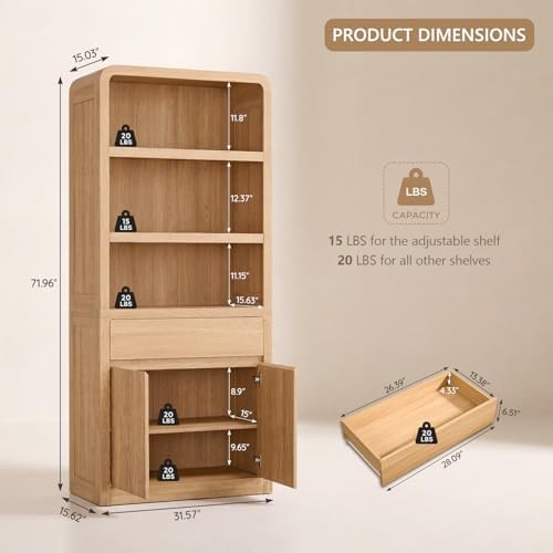Libreria moderna alta 72 polli - Bookshelf 5 Tier recensione e prezzo