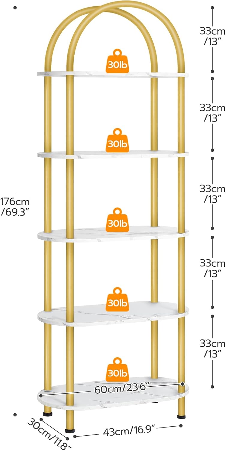 HOOBRO Scaffale Aperto a 5 Rip - Bookshelf 5 Tier recensione e prezzo