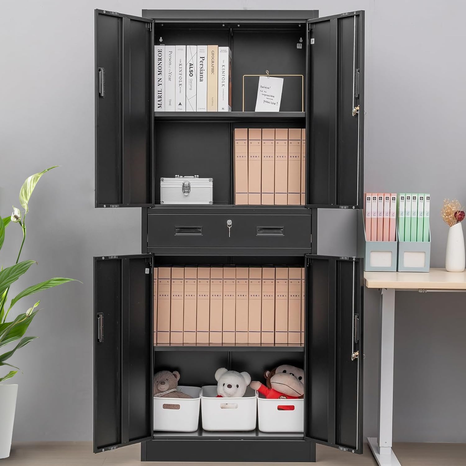 Armadio Alto in Metallo con Ca - Office Storage Cabinet recensione e prezzo