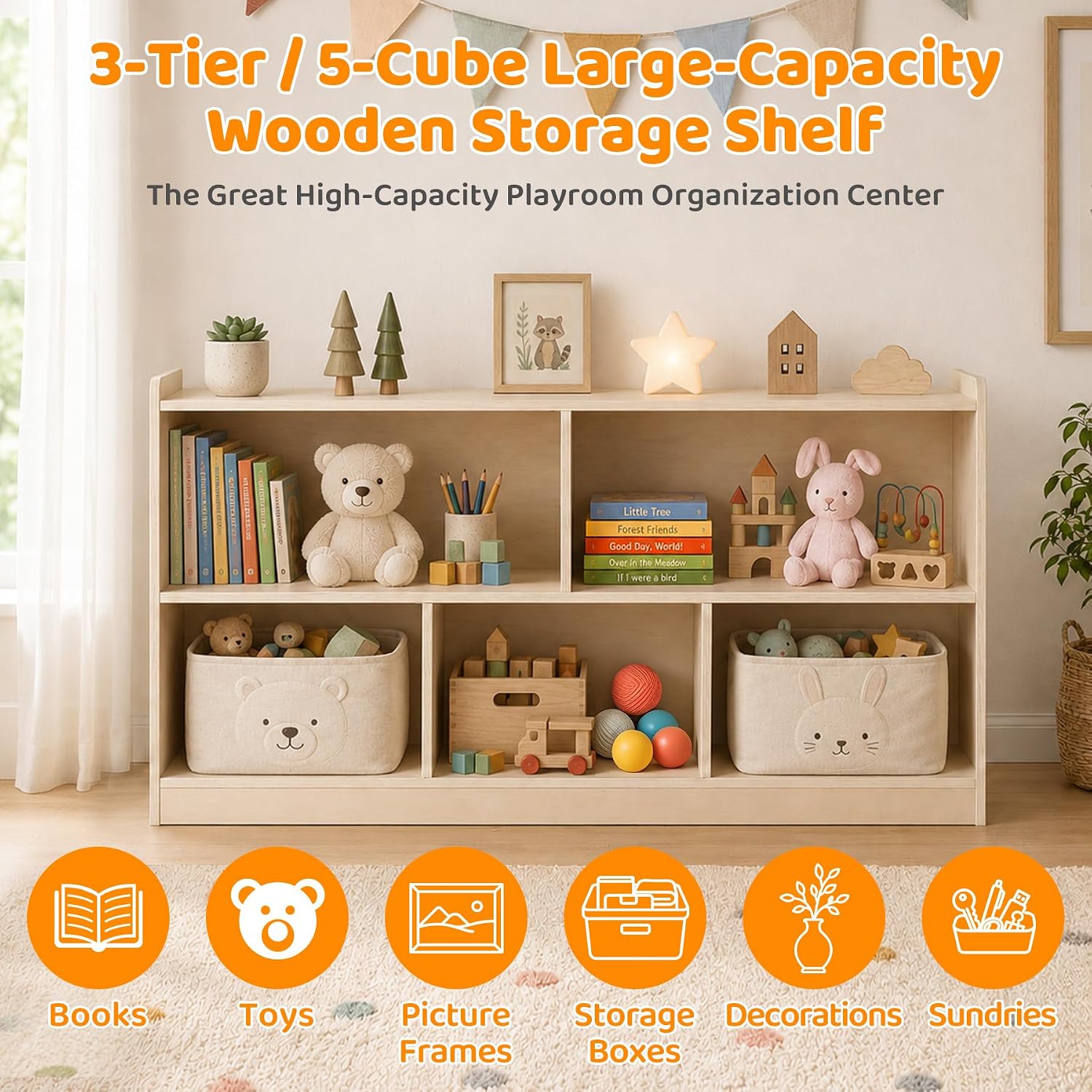 Mobile Montessori in legno a 5 - Bookshelf 5 Tier recensione e prezzo