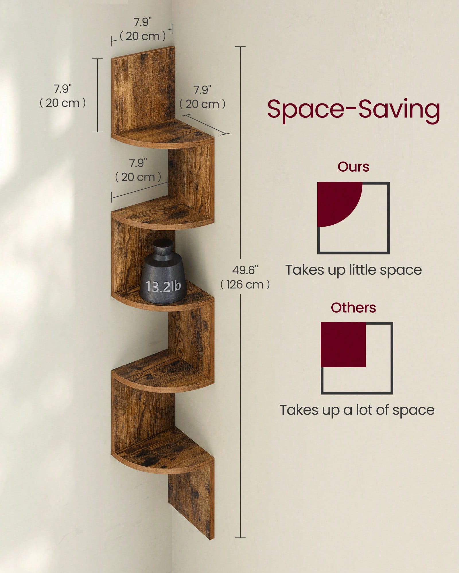 Mensola Angolare Sospesa a 5 R - Bookshelf 5 Tier recensione e prezzo