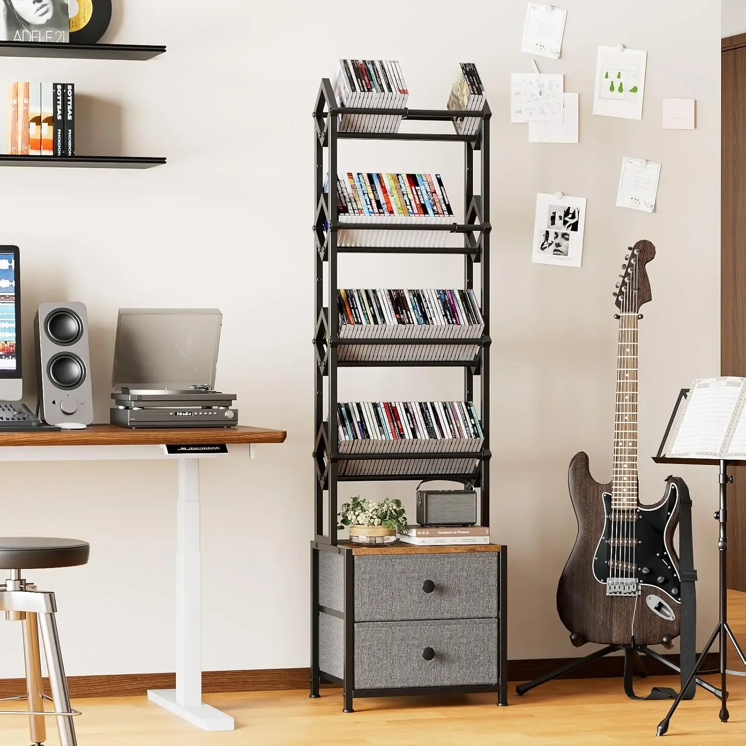 Scaffale porta CD con cassetti - Bookshelf 5 Tier recensione e prezzo