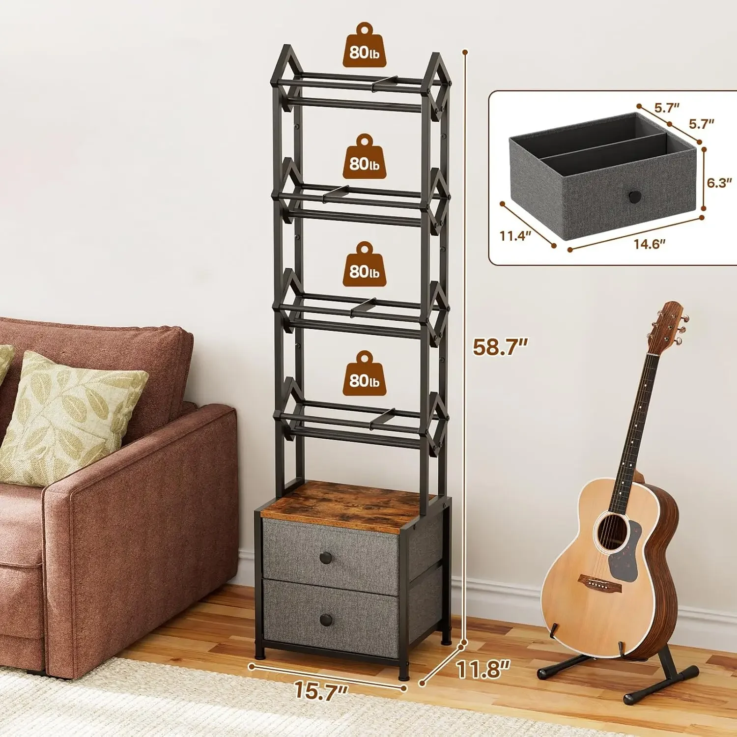Scaffale porta CD con cassetti - Bookshelf 5 Tier recensione e prezzo