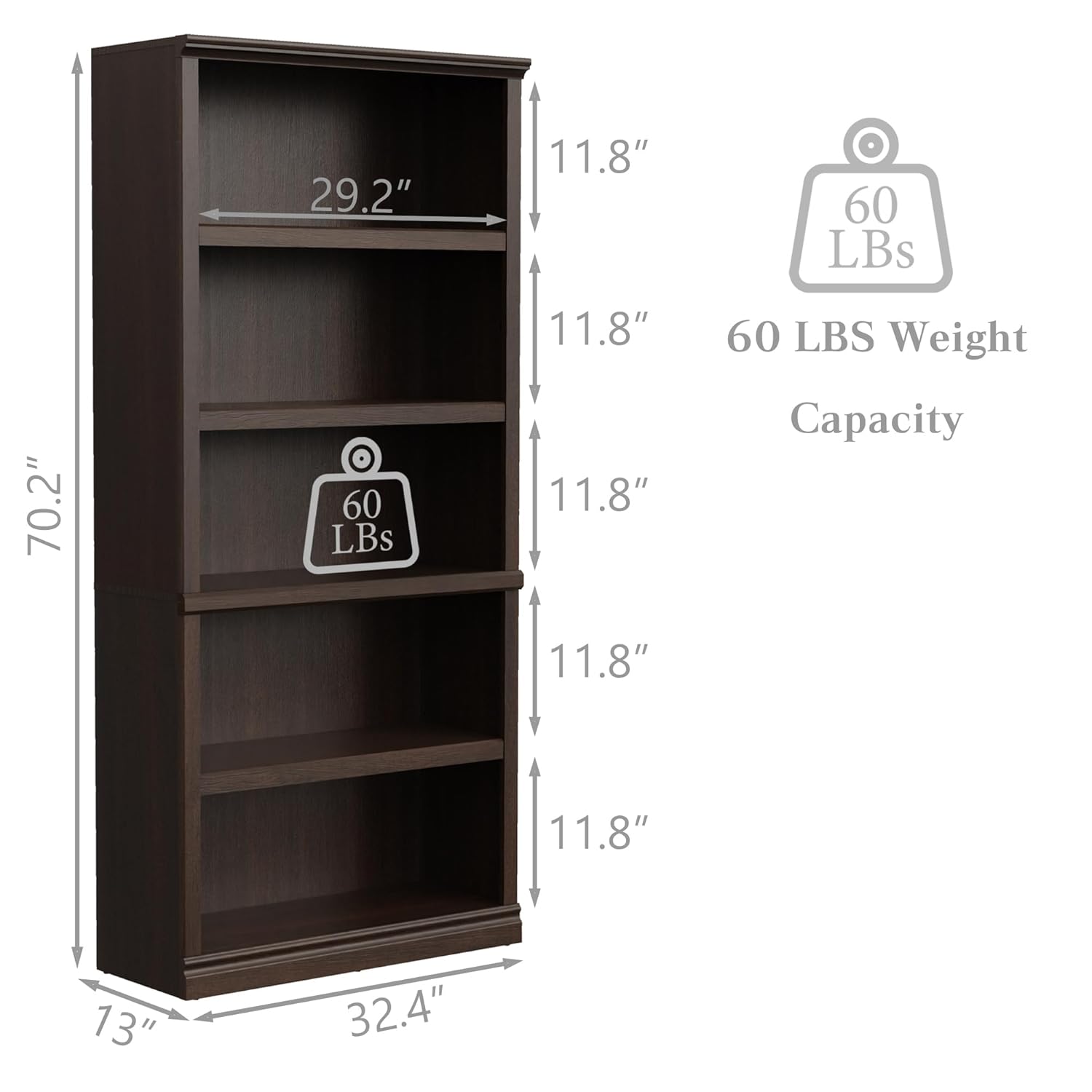 Libreria in Legno a 5 Ripiani  - Bookshelf 5 Tier recensione e prezzo