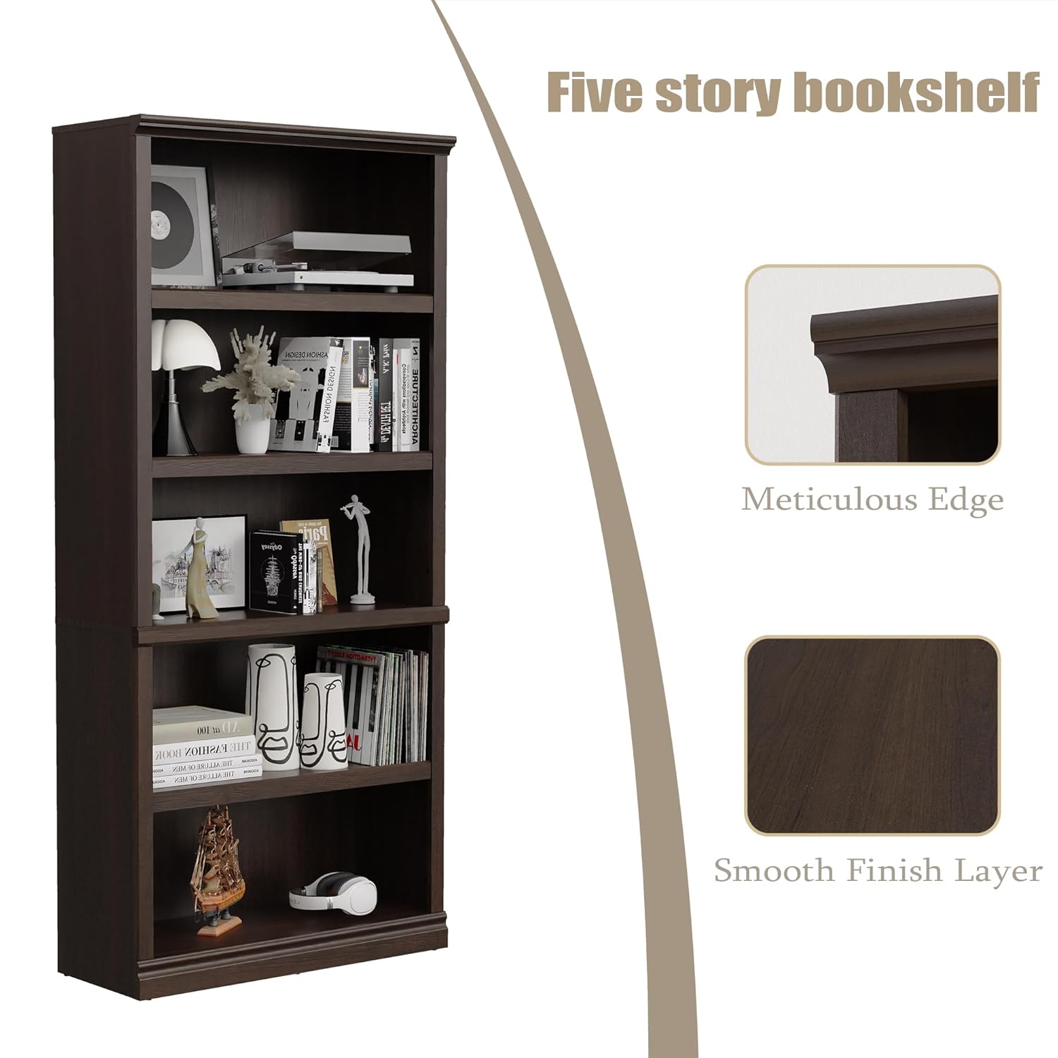 Libreria in Legno a 5 Ripiani  - Bookshelf 5 Tier recensione e prezzo